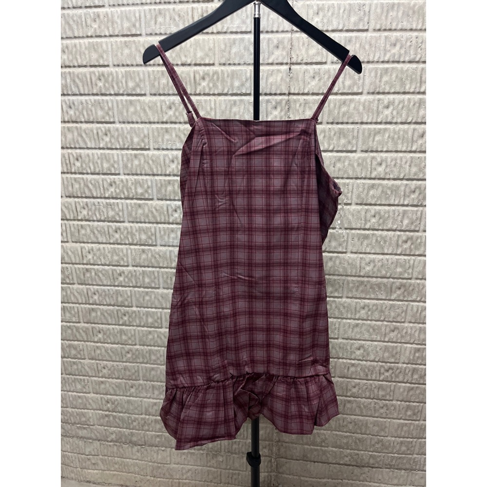 Madden NYC Merlot Plaid Sleeveless Bubble Dress XXL 20 Junior Plus NWT